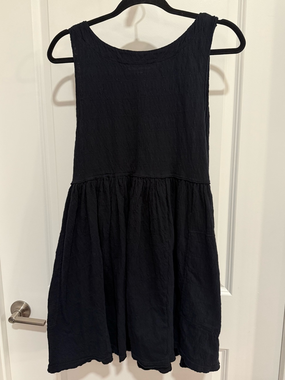 Free People Beach Black Sleeveless Textured Mini Dress/Perfect Cover Up Size M